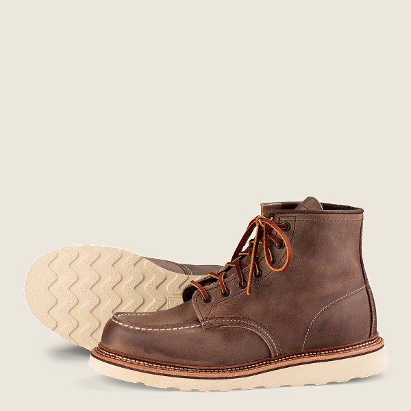 Red Wing Mens Classic Moc – 6-inch Rough & Tough Leather - Heritage Boots Khaki - 0926CJLWN